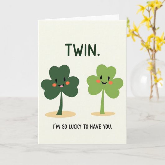 Lucky Twin Shamrock Card カード (黄色い花)