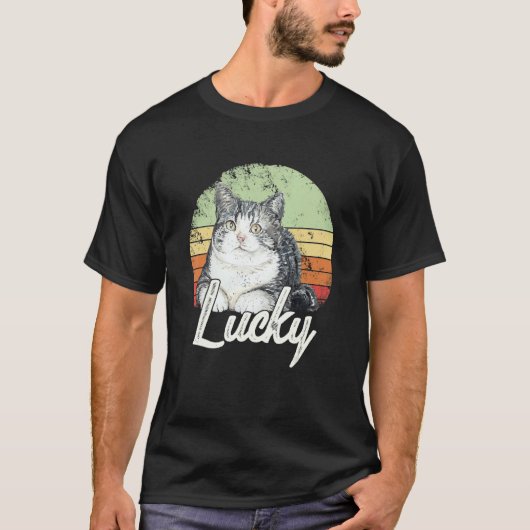 Lucky Vintage Cat Graphic Tシャツ (正面)