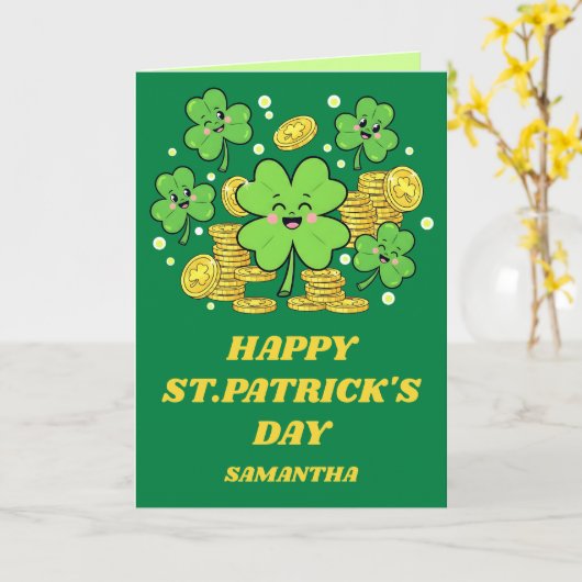 Lucky Wishes St. Patrick’s Day カード (黄色い花)
