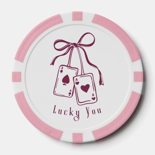 Lucky you cards bow trendy ポーカーチップ (正面)