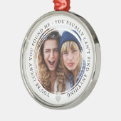 Lucky You Found Me Love Couple Anniversary Photo メタルオーナメント (左)