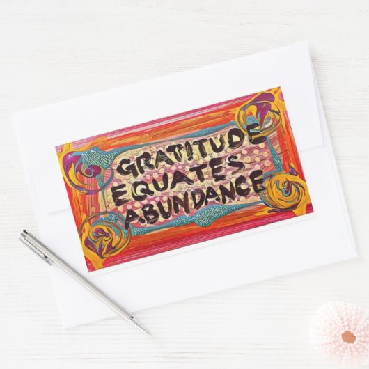 LuckyPen感謝 長方形シール (封筒)