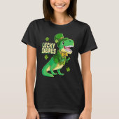 Luckysaurus Leprechaun Dinosaur St Patricks Day Bo Tシャツ (正面)