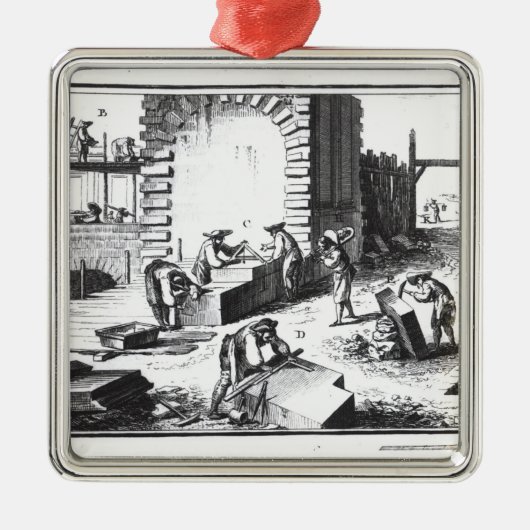 Lucotte著刻まれる仕事の石工 メタルオーナメント (正面)