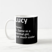 LUCY定義パーソナライズされた名おもしろい誕生日G コーヒーマグカップ (左)