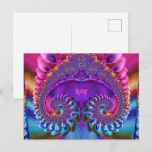 LUCY ~光沢ポストカード3Dピンクブルーパープルザニー ポストカード (正面/裏面)