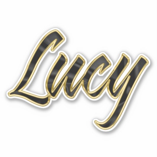 Lucy black gold Lettering Aufkleber Sticker シール (正面)