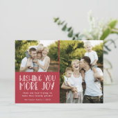 LUCY Dark Redおもしろい家族フォトクリスマおもしろいス シーズンカード (スタンド正面)