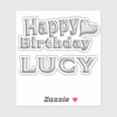 Lucy Happy Birthday silver Aufkleber Sticker シール (シート)