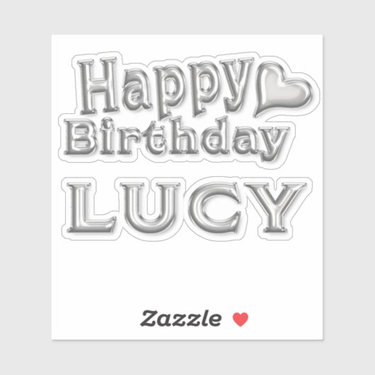 Lucy Happy Birthday silver Aufkleber Sticker シール (シート)