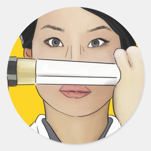 Lucy Lu Kill Bill Sticker ラウンドシール (正面)