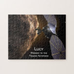 Lucy Mission to Study Trojan Asteroids ジグソーパズル<br><div class="desc">Lucy is a 12 year NASA mission to study 8 different asteroids in the orbit of the planet Jupiter. These asteroids are called Trojans and are clustered in two groups, one orbiting ahead of Jupiter and another group orbiting behind. These primordial bodies are expected to be blanketed in dark carbon...</div>