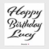 Lucy Name Vorname black Sticker Geburtstag シール (シート)