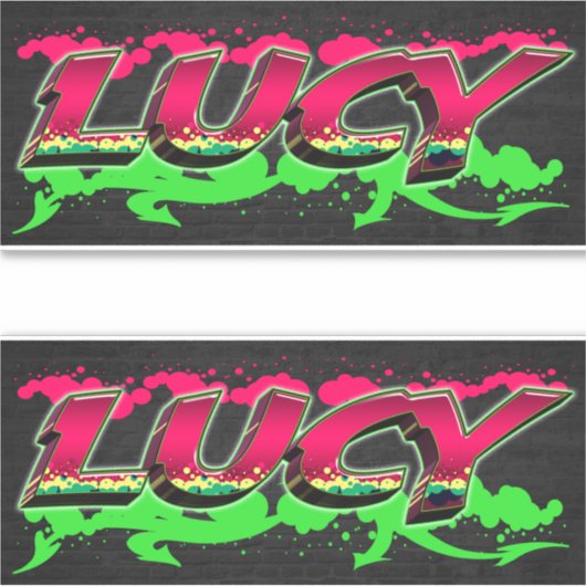Lucy Vorname Name Graffiti Aufkleber Sticker シール (正面)