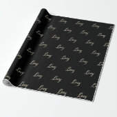 Lucy white gold Handwriting Geschenkpapier ラッピングペーパー (アンロールド)