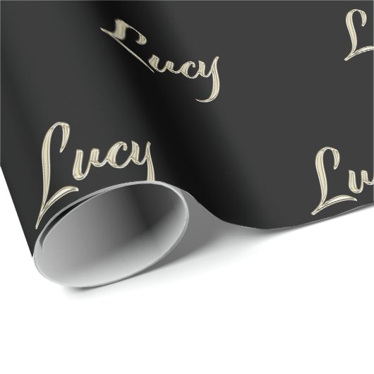 Lucy white gold Handwriting Geschenkpapier ラッピングペーパー (ロールコーナー)