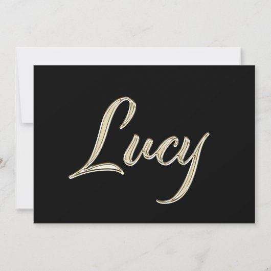 Lucy white gold Handwriting Karte カード (正面)
