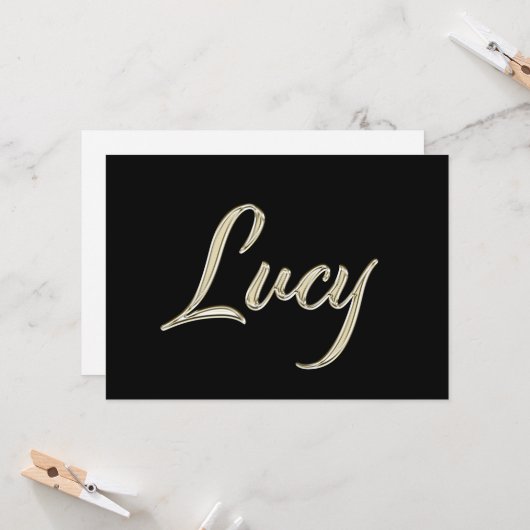 Lucy white gold Handwriting Karte カード (正面/裏面インサイチュ)