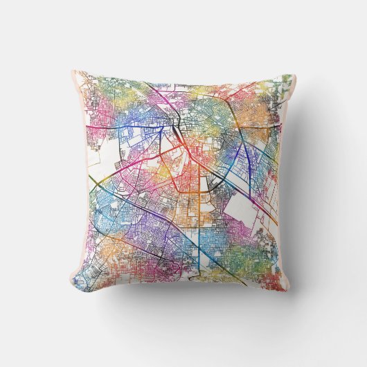 Ludhiana India City Map クッション (正面)