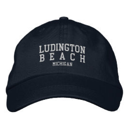 Ludington Beach Michigan Embroidered Baseball Hat 刺繍入りキャップ