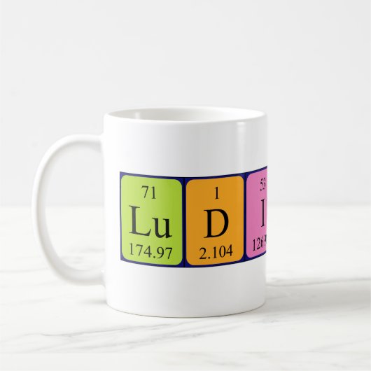 Ludivine周期表名mug コーヒーマグカップ (左)