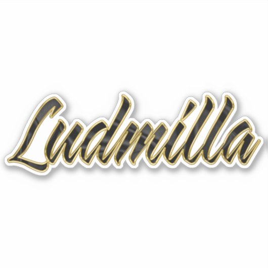 Ludmilla black gold Lettering Aufkleber Sticker シール (正面)