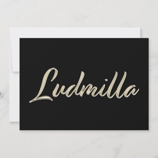 Ludmilla white gold Handwriting Karte カード (正面)