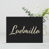 Ludmilla white gold Handwriting Karte カード (スタンド正面)