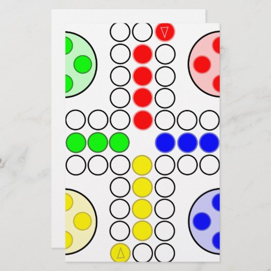 Ludoのクラシックなボードゲーム 便箋 (正面/裏面)