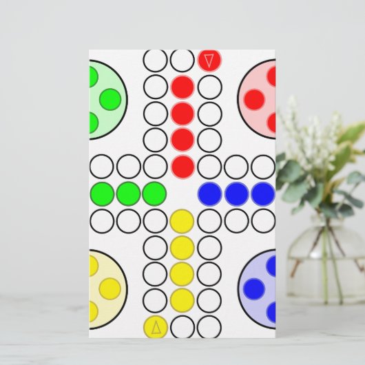 Ludoのクラシックなボードゲーム 便箋 (スタンド正面)