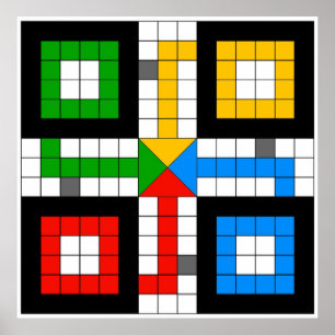 LUDOボードゲーム ポスター