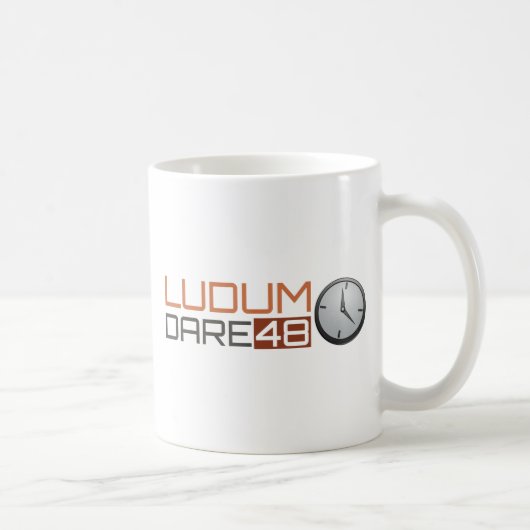 Ludumの挑戦の光沢がある時計 コーヒーマグカップ (右)