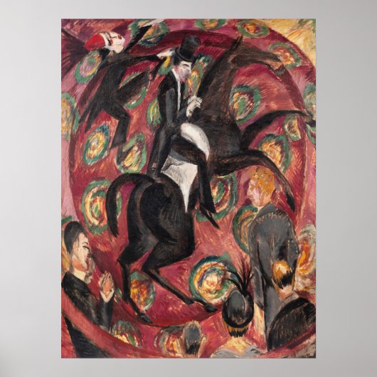Ludwig Kirchner Circus Rider, Dancer with Castanet ポスター (正面)