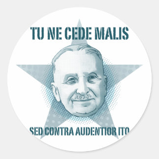 Ludwig von Mises - Tu Ne Cede Malisステッカー ラウンドシール