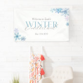lue Winter Wonderland Snowflake First Birthday  横断幕 (インサイチュ)