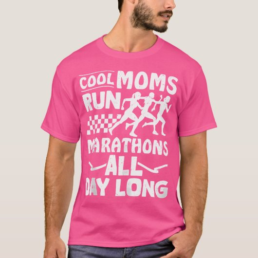 Luferin Cool Moms Ru Marathons All Day Long Runnin Tシャツ (正面)