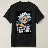 Luffy Anime Typography Fan Art" Tシャツ (デザイン正面)