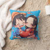 Luffy & Boa Hancock Anime Throw Pillow クッション (ブランケット)