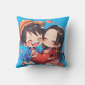 Luffy & Boa Hancock Anime Throw Pillow クッション (裏面)