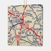 Lufkin TXヴィンテージマップ セラミックオーナメント (左)