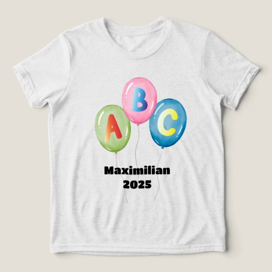 Luftballons ABC bunt - Schulkind 2026 | トライブレンドTシャツ (デザイン正面)