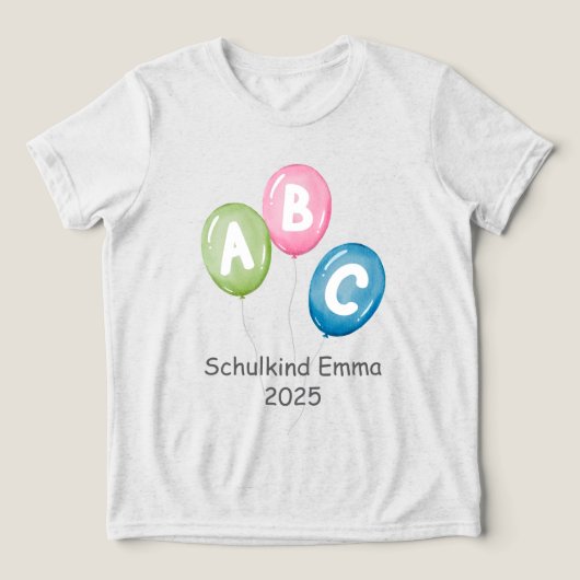 Luftballons ABC - Schulkind 2026 | トライブレンドTシャツ (デザイン正面)