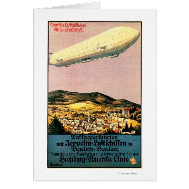 Luftshif Zeppelin Airship over Town Poster (正面)