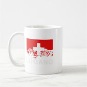 Lugano Switzerland Swiss Flag Ski コーヒーマグカップ (左)