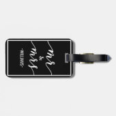 Luggage黒い及び白人のパーソナライズな氏及び夫人 ラゲッジタグ (裏面横)