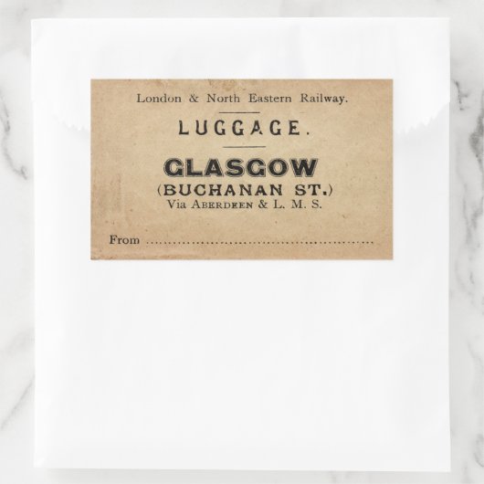 Luggage Glasgow 長方形シール (バッグ)