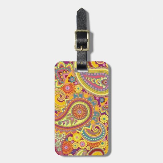 luggage label with paisley design ラゲッジタグ (正面縦)