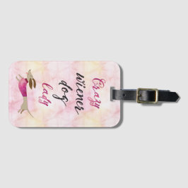 Luggage Tag熱狂するなウインナー犬の女性 ラゲッジタグ