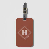 Luggage Tag | おしゃれな幾何学模様のイニシャル モノグラム ラゲッジタグ (正面縦)