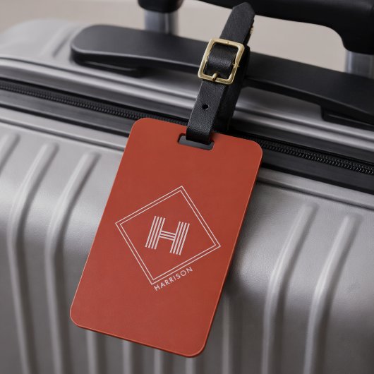 Luggage Tag | おしゃれな幾何学模様のイニシャル モノグラム ラゲッジタグ